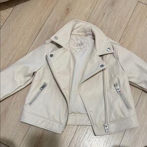 Zara Kids Beige Leather Jacket
